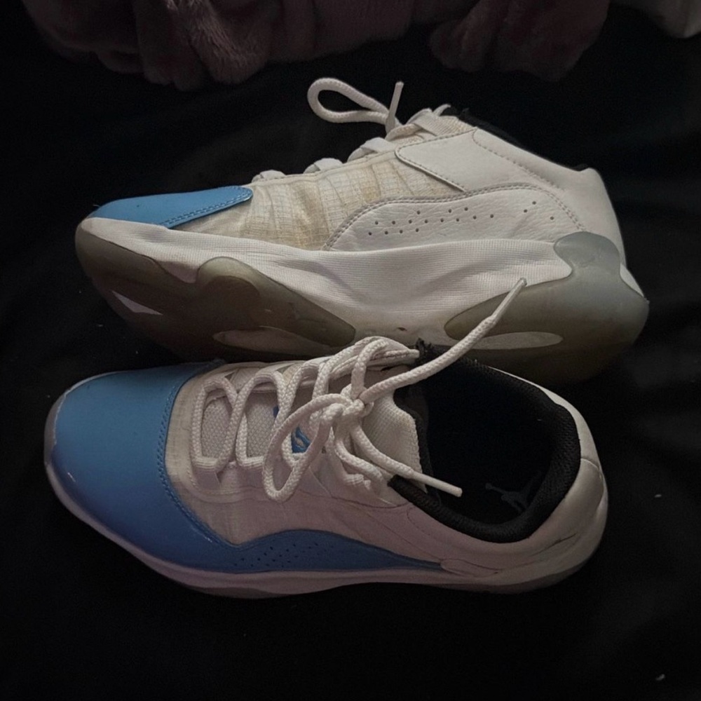Jordan Kids White and Blue Sneakers